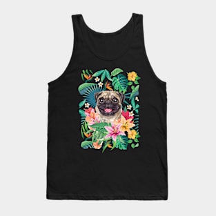 Tropical Fawn Pug 11 Tank Top